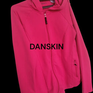 Danskin Vibrant Pink Full Zip Jacket with Hood L